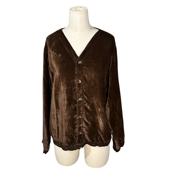 CP Shades Tops - Vintage CP Shades Brown Colored Lightweight Oversized Velvet Jacket Size Small